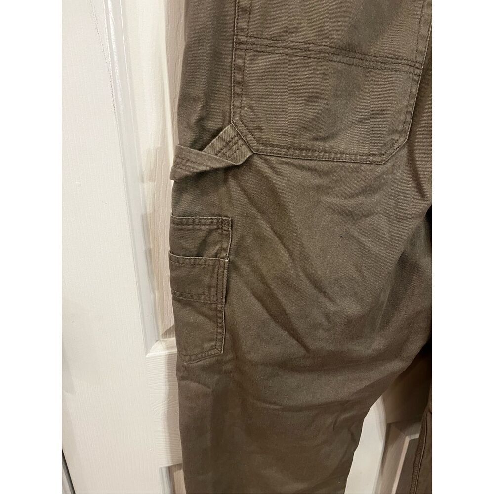 Gander Mountain Guide Series Gray Brown Flannel Lined Carpenter Utility Jeans sz